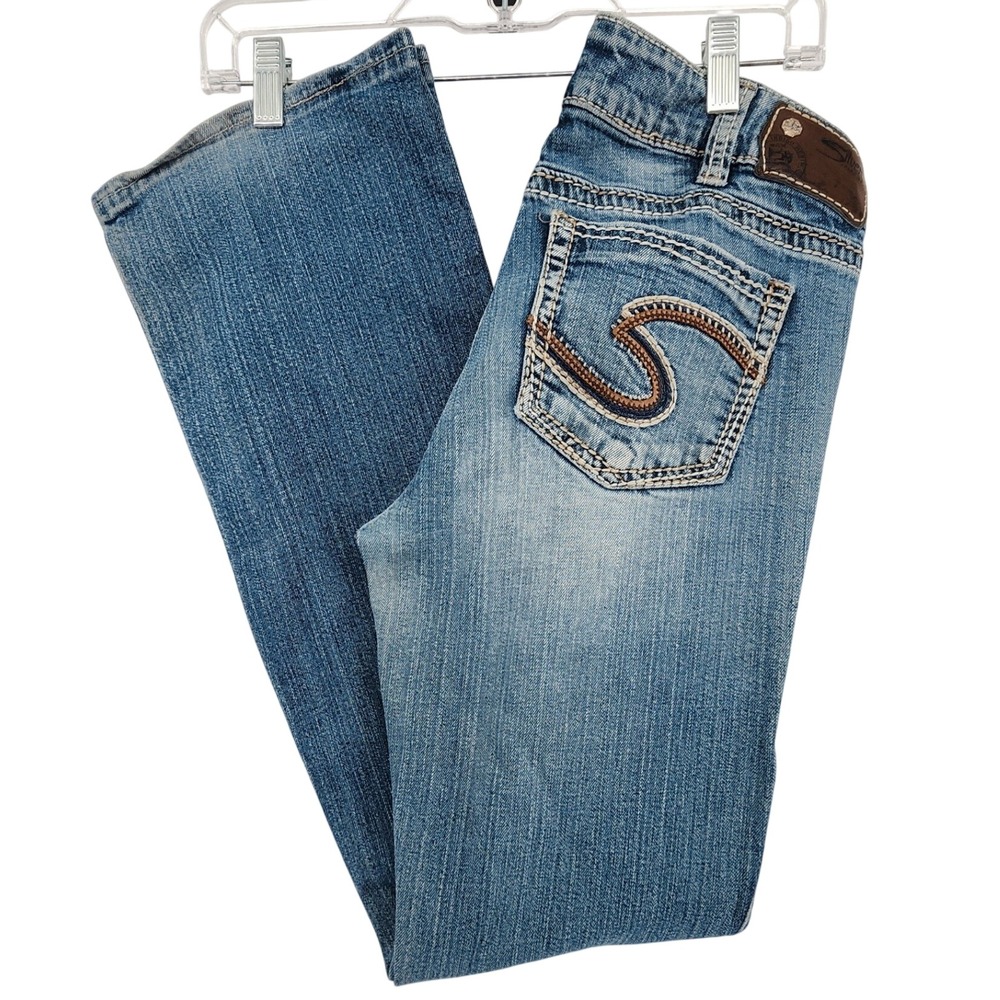 Silver Jeans Co W30 L34 Blue Suki Bootcut Thick Stitch Western Y2K Cowgirl Boho